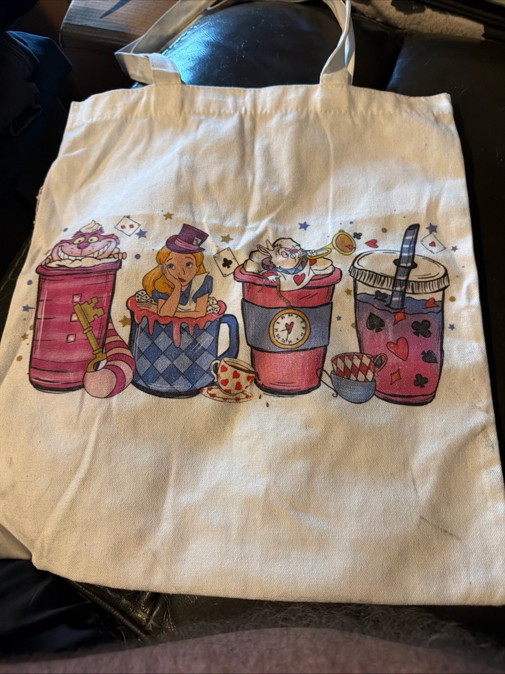 Disney - Alice In Wonderland And Cheshire Cat  Tote Bag Fabric
